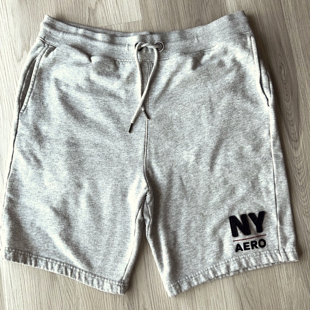 Aeropostale Men's Unisex Varsity Fleece Shorts L Drawstring Comfort Lounge